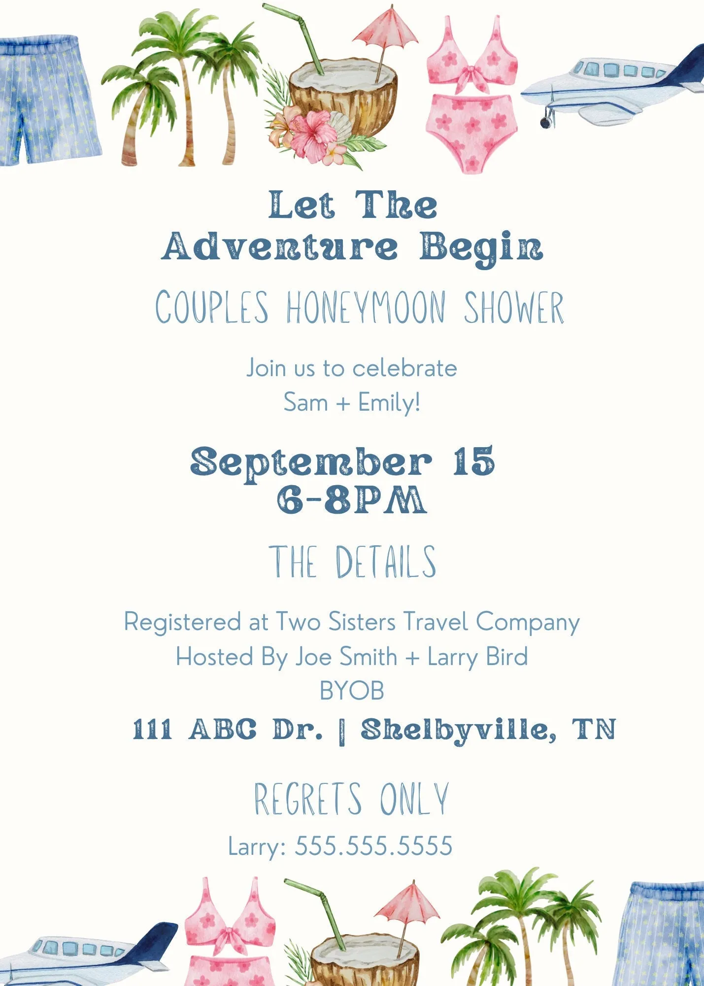 9838 honeymoon shower invitations delivery